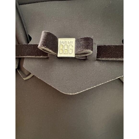 VGUC Save My Bag - Made in Italy - Miss World - Black Neoprene Satchel Handbag. - Picture 2 of 9